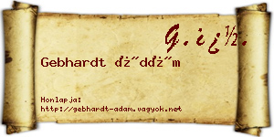 Gebhardt Ádám névjegykártya